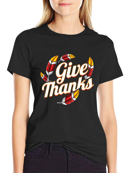 Give Thanks Graphic Tee - Festive Thanksgiving Shirt
