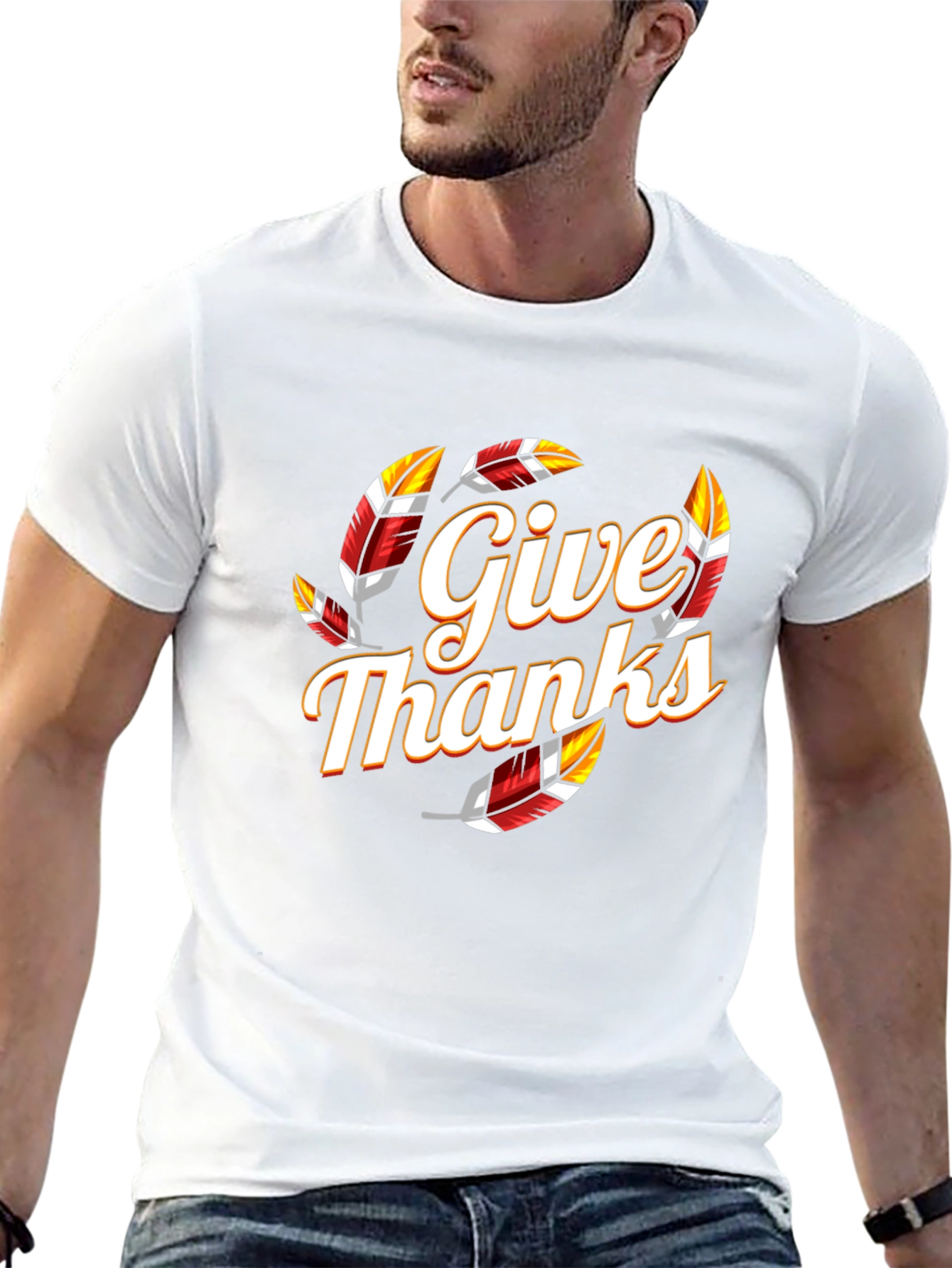 Give Thanks Graphic Tee - Festive Thanksgiving Shirt