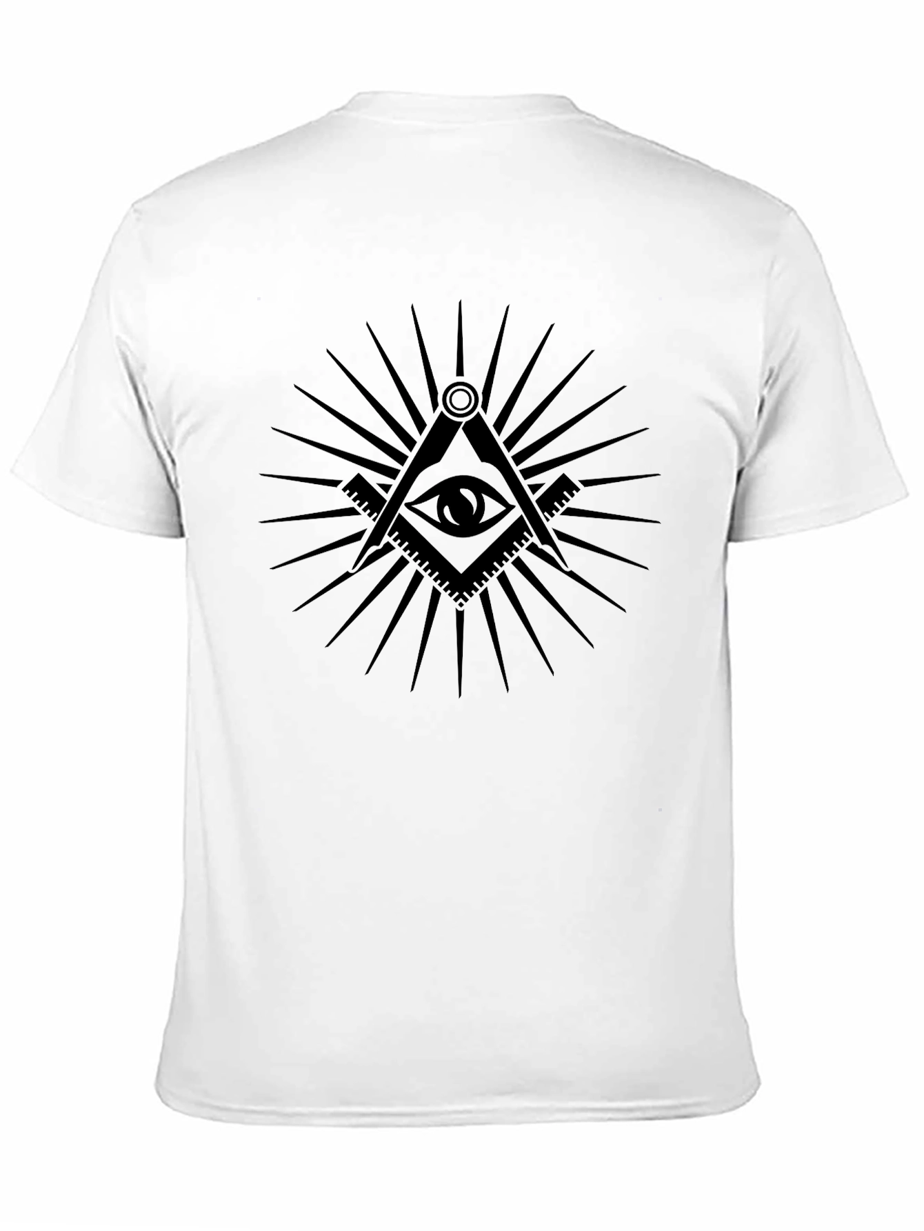 Illuminati Eye Black T-Shirt - Masonic Compass & Square