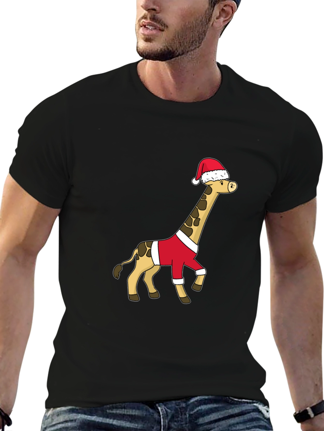 Festive Giraffe Santa Shirt - Holiday Cheer