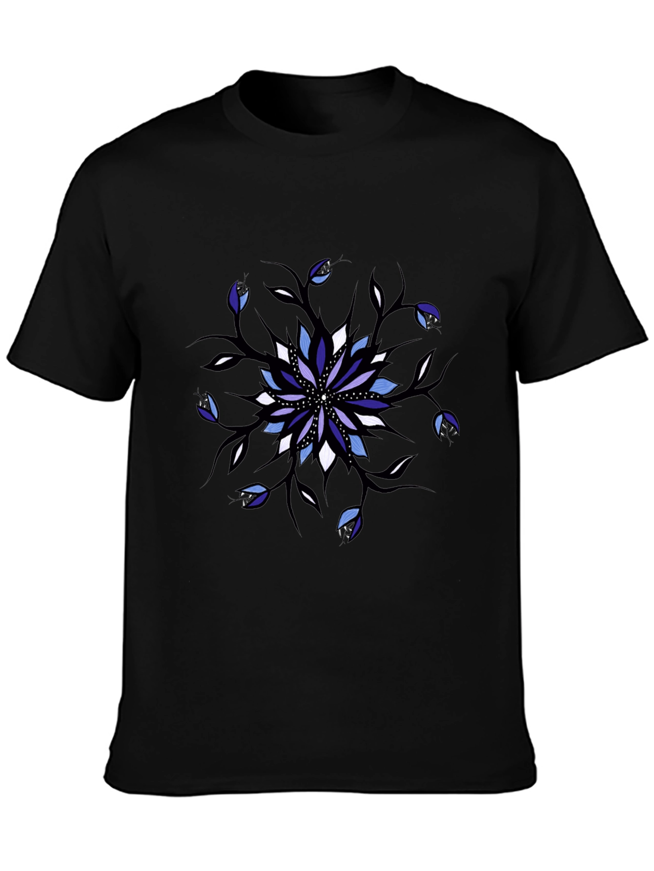 Floral Mandala T-Shirt - Black