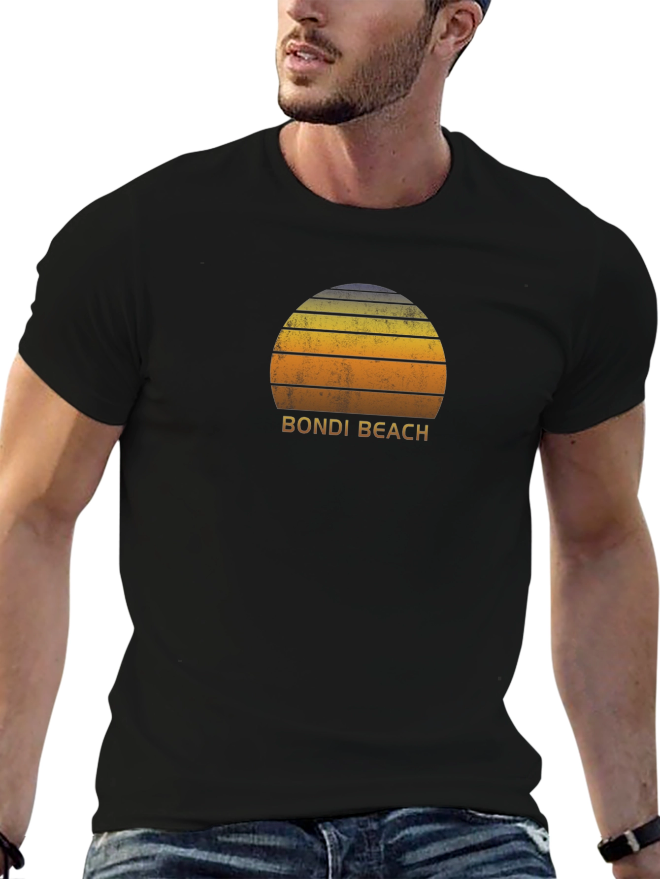 Bondi Beach Sunset Graphic Tee - Black