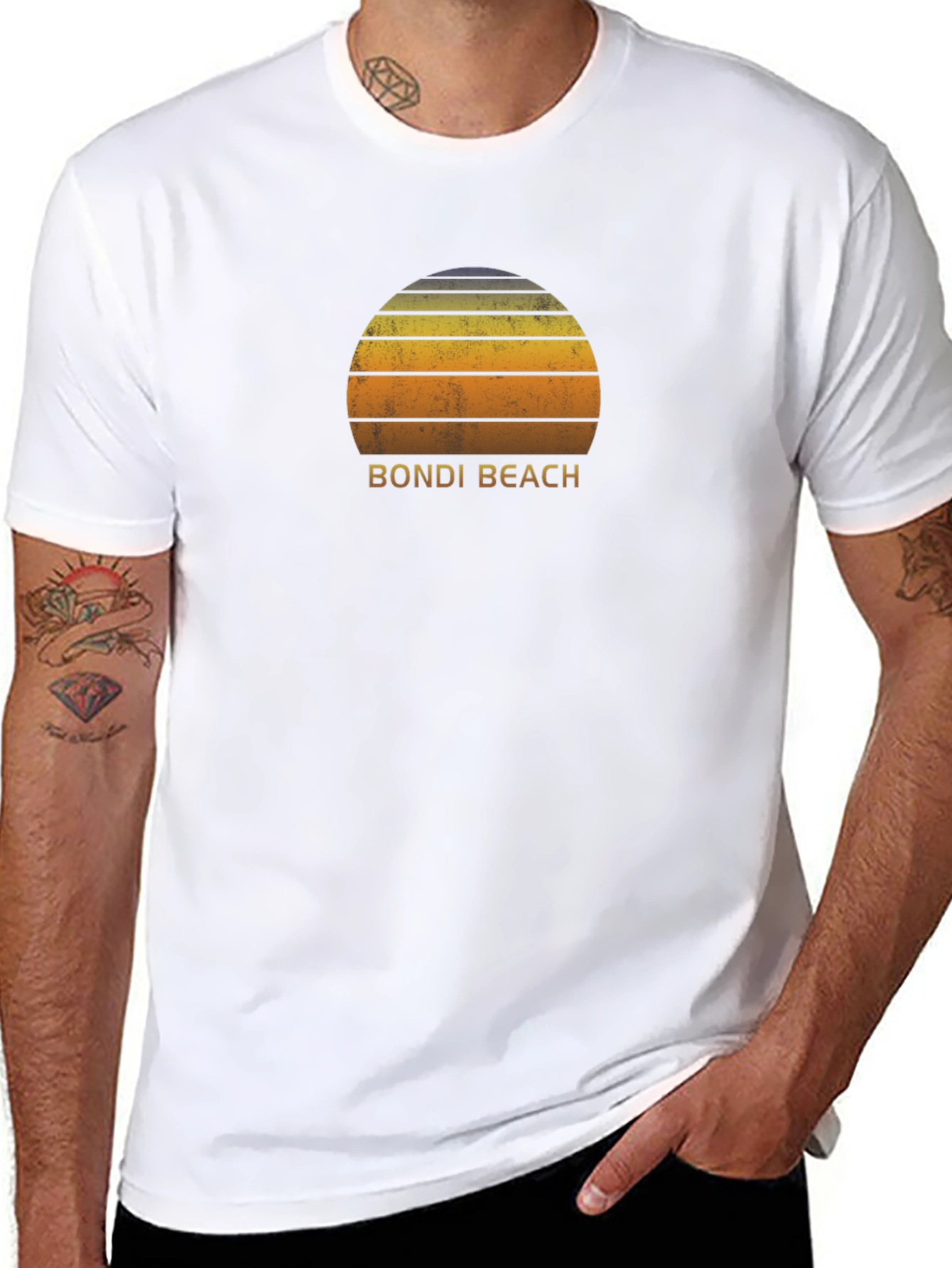 Bondi Beach Sunset Graphic Tee - Black