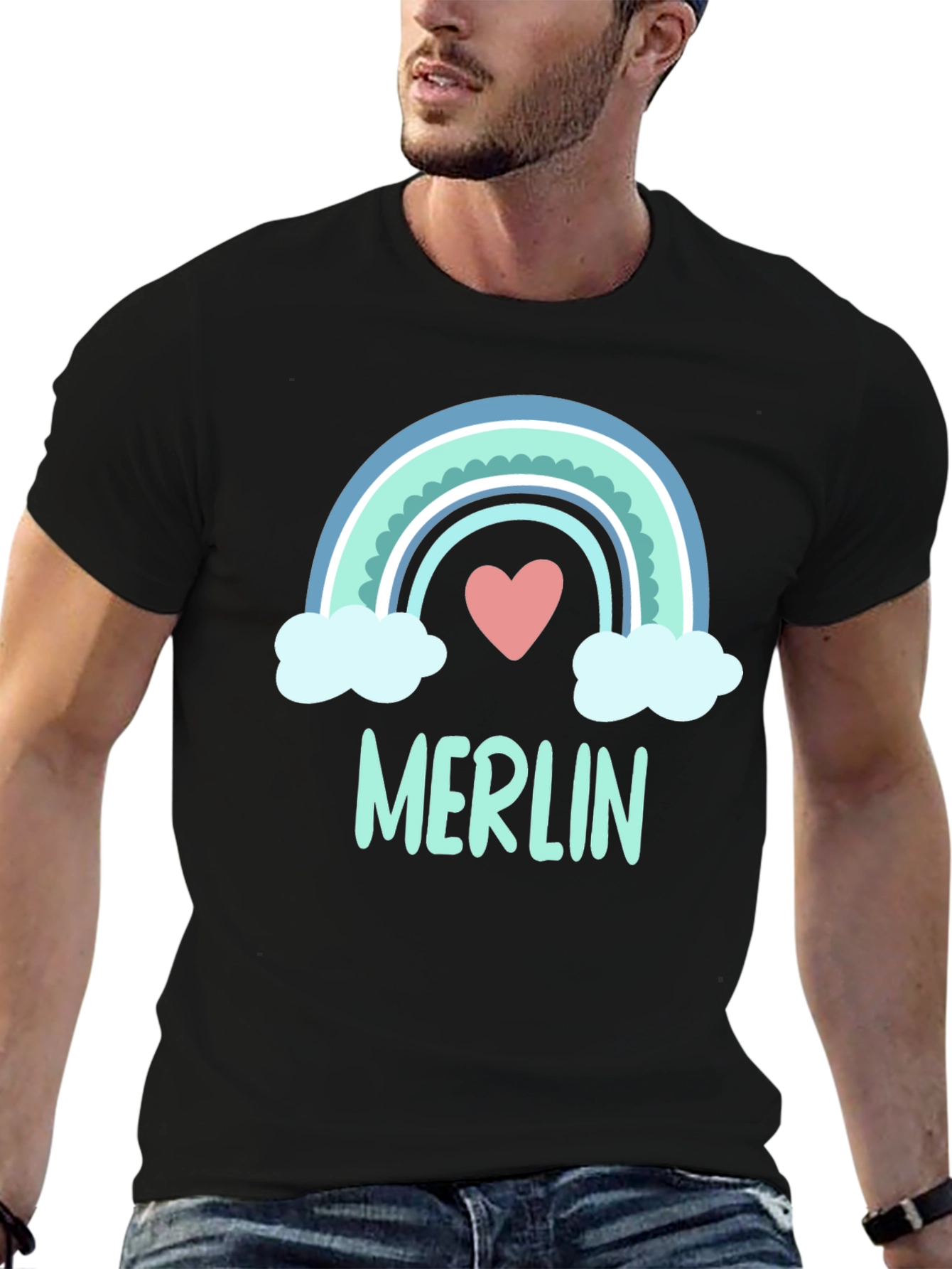 Merlin Rainbow Heart T-Shirt - Cute & Stylish Tee