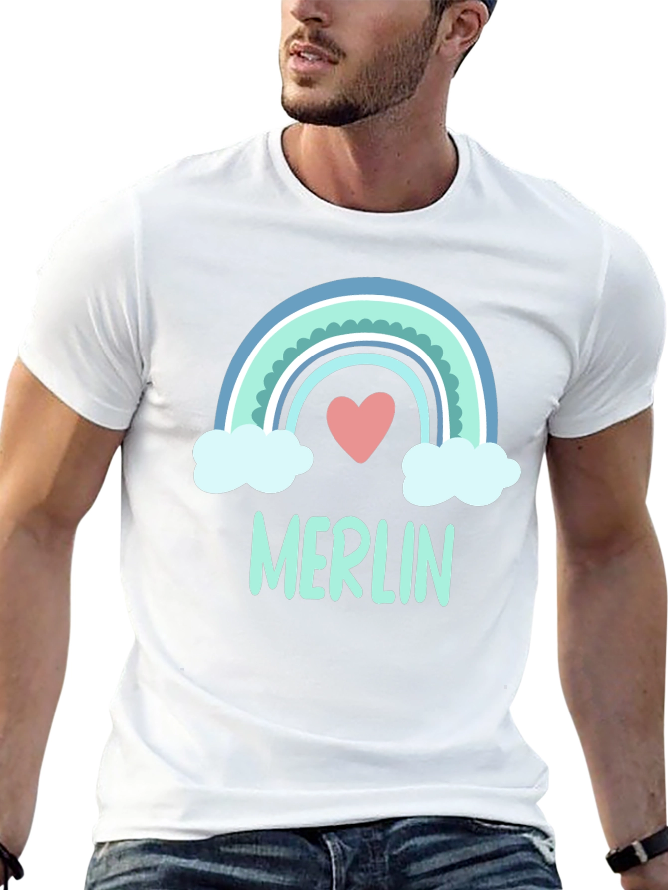 Merlin Rainbow Heart T-Shirt - Cute & Stylish Tee