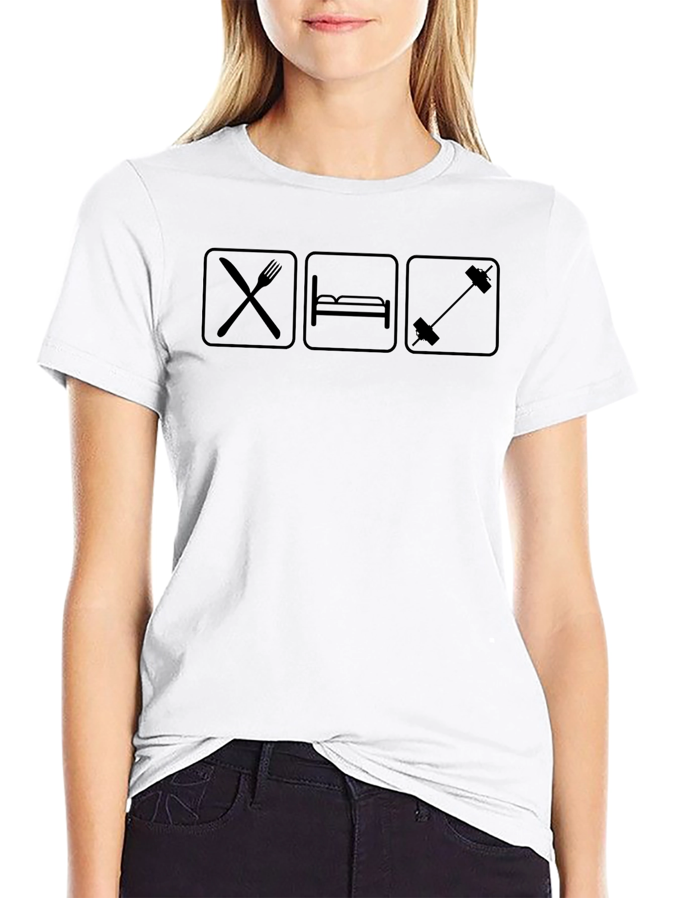 Eat Sleep Lift Black Graphic Tee