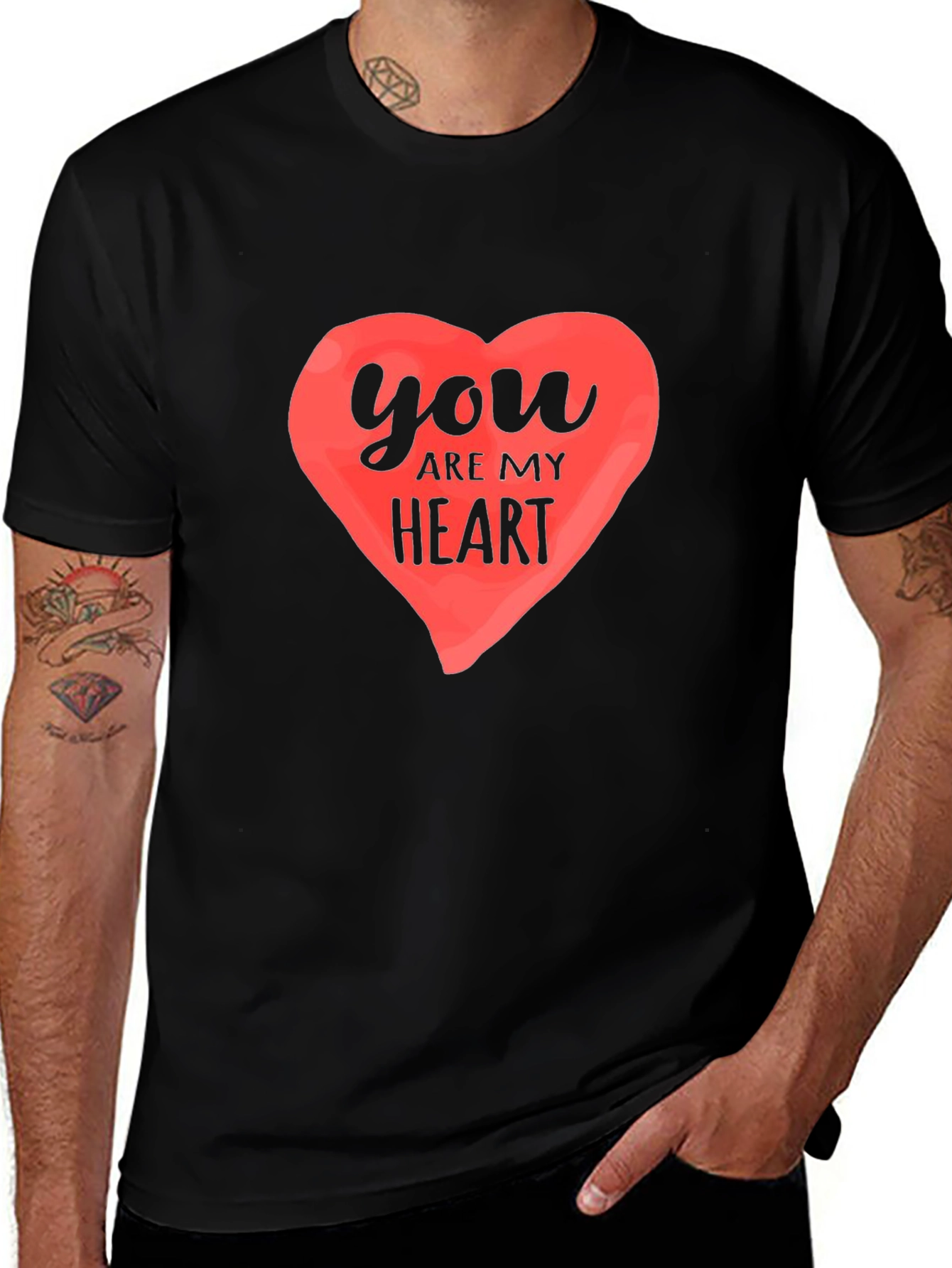 You Are My Heart Black Graphic Tee