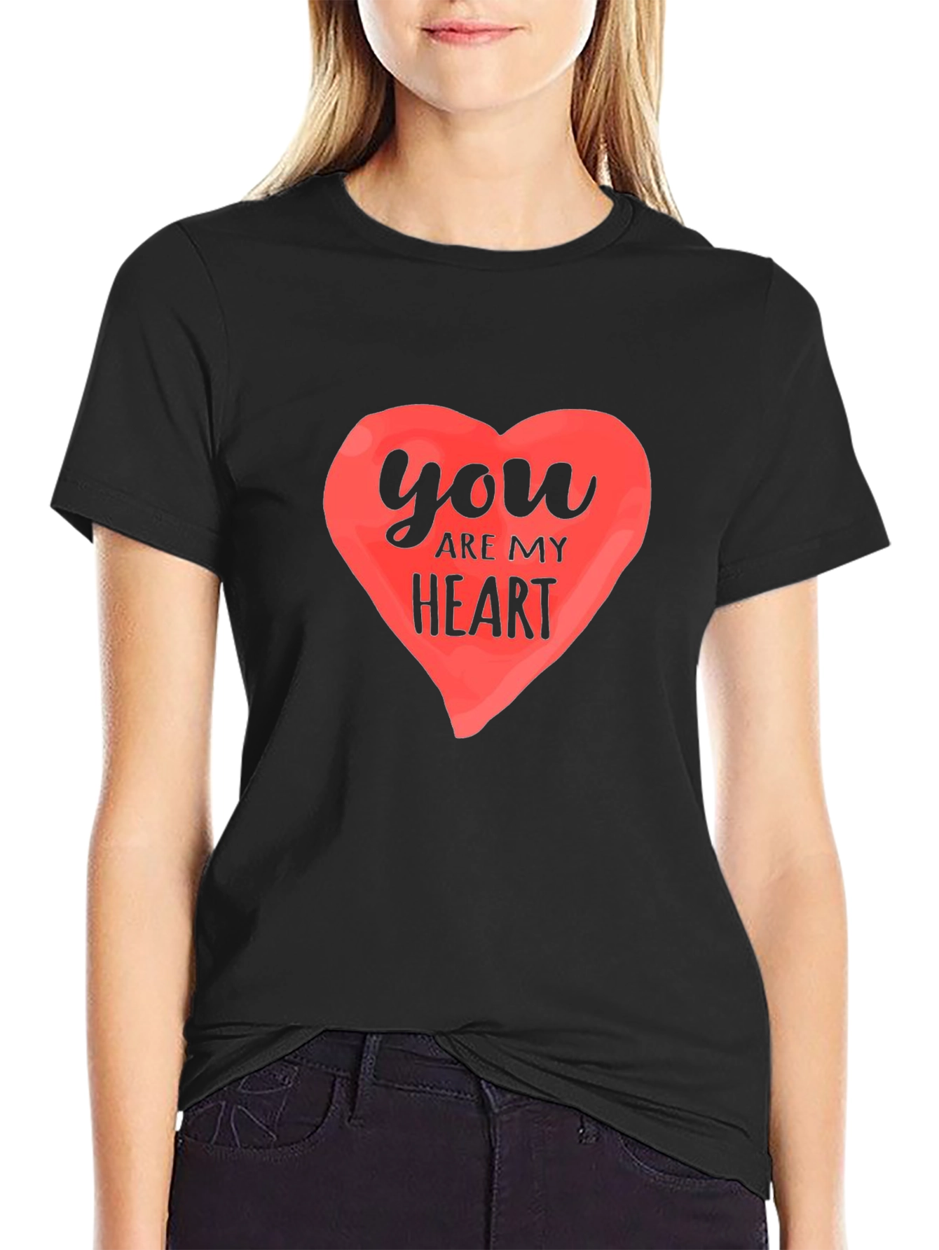 You Are My Heart Black Graphic Tee
