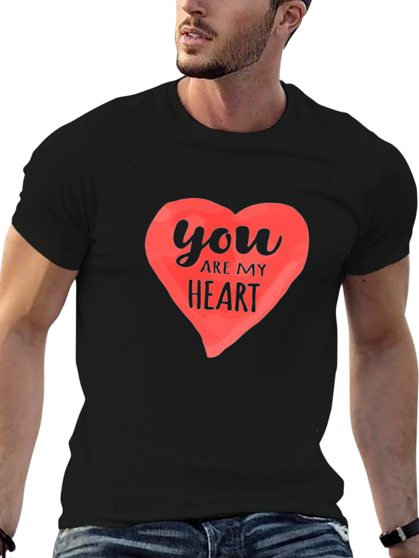 You Are My Heart Black Graphic Tee
