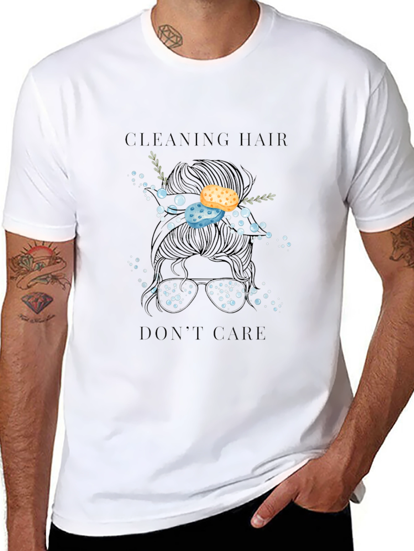 Cleaning Hair Dont Care Graphic Tee