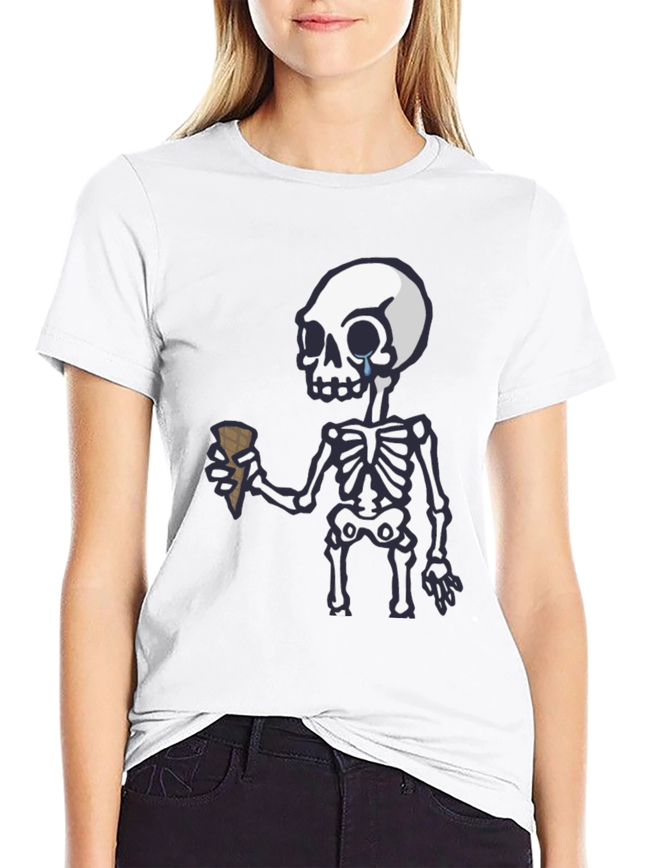 Crying Skeleton Ice Cream T-Shirt