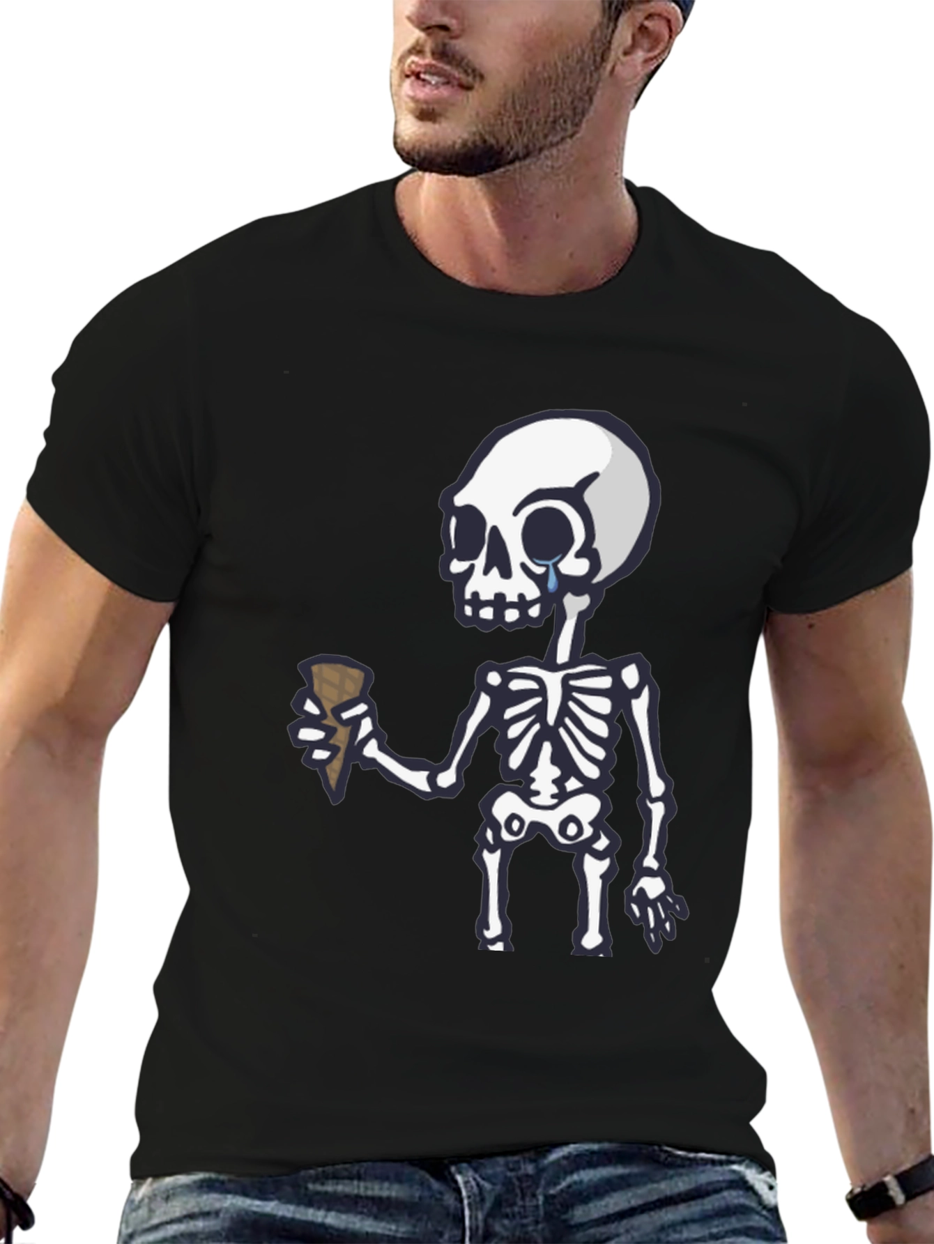 Crying Skeleton Ice Cream T-Shirt