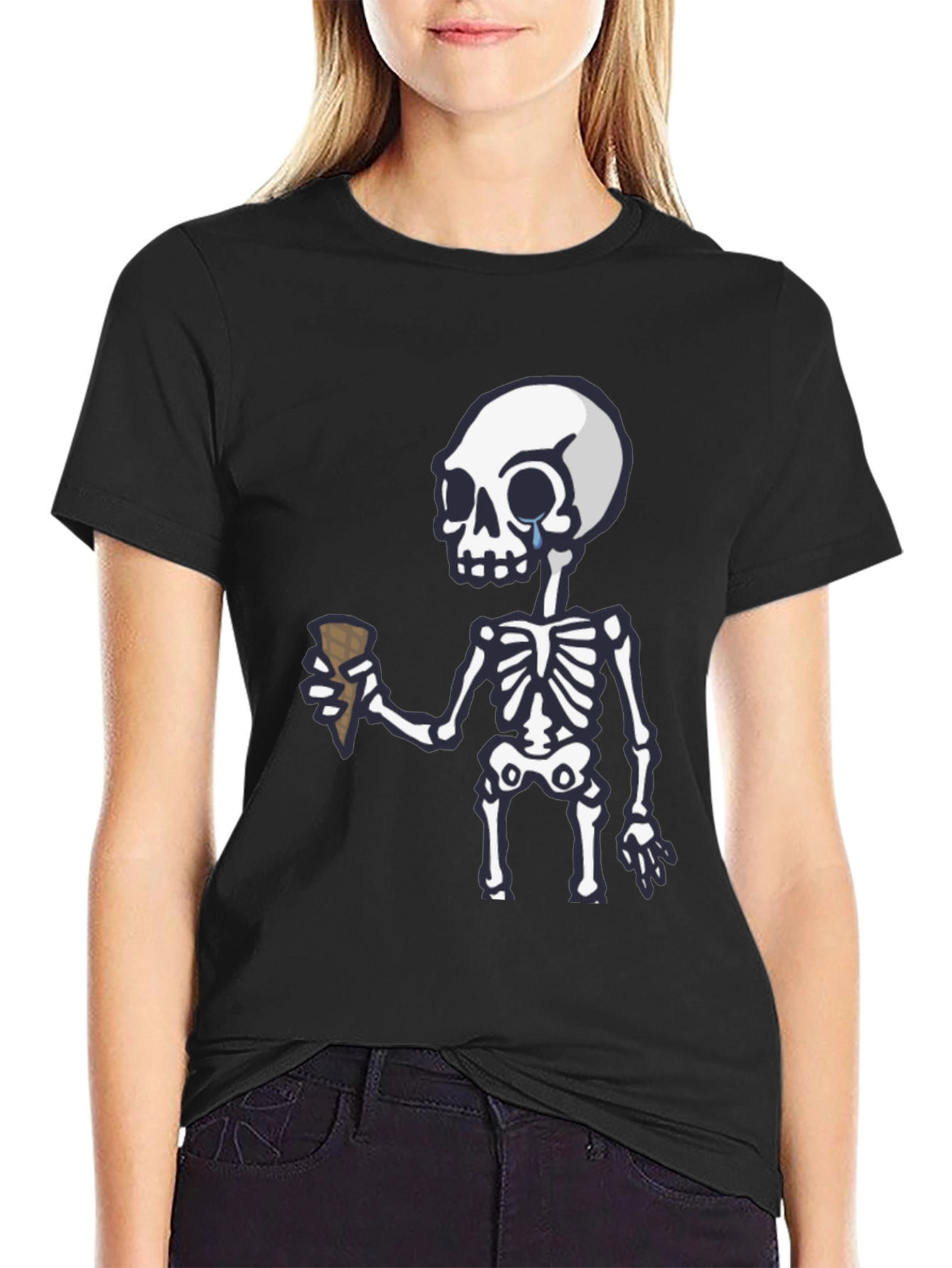 Crying Skeleton Ice Cream T-Shirt