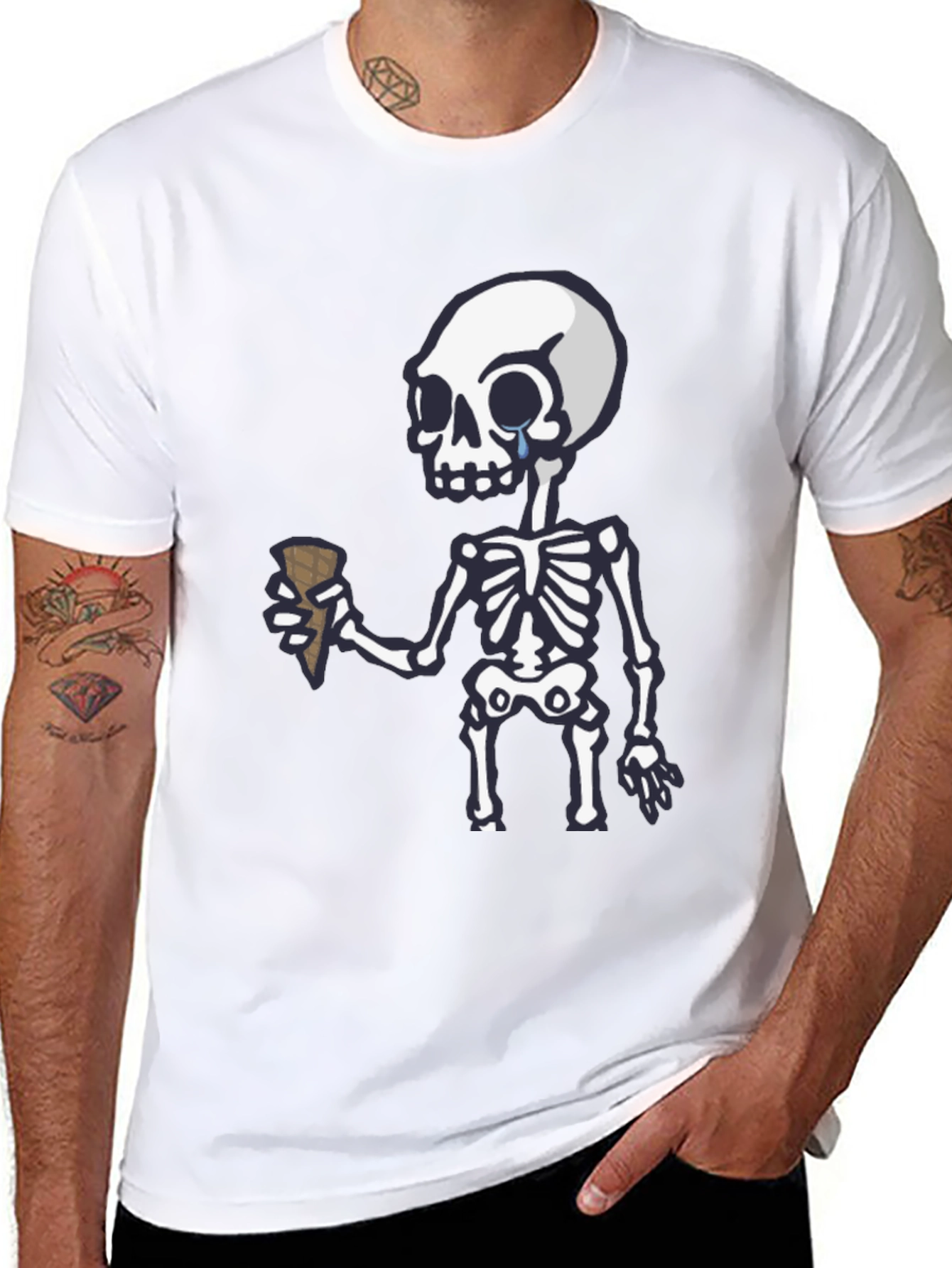 Crying Skeleton Ice Cream T-Shirt