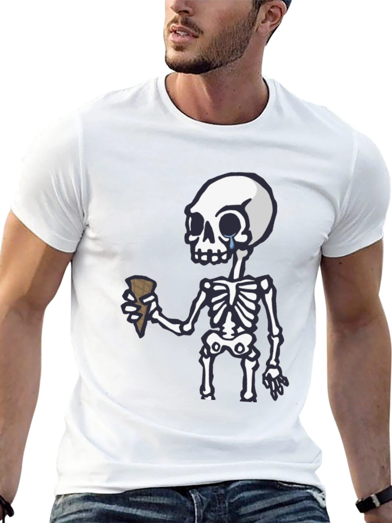 Crying Skeleton Ice Cream T-Shirt