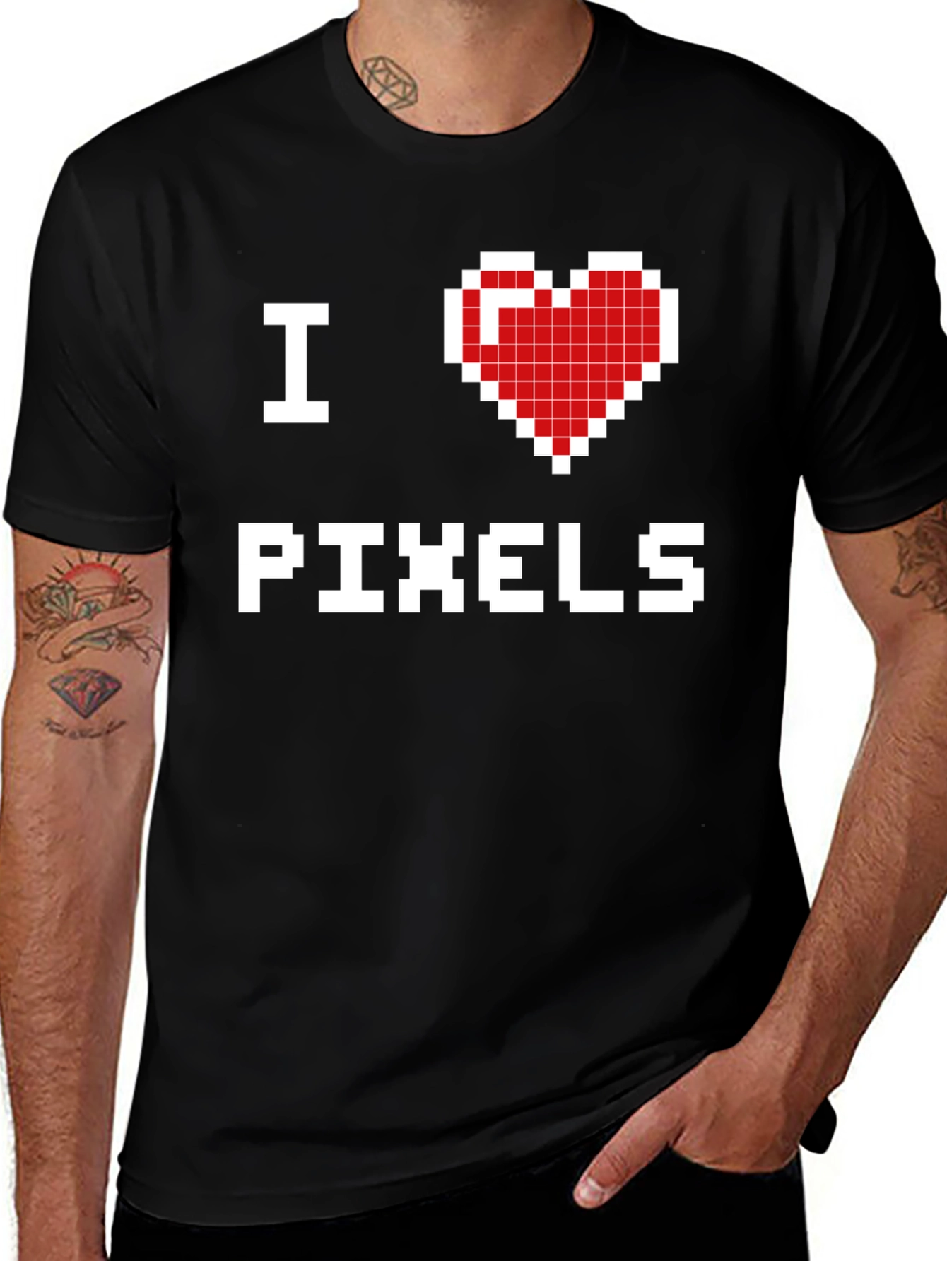 I Love Pixels Graphic T-Shirt - Gamer Tee