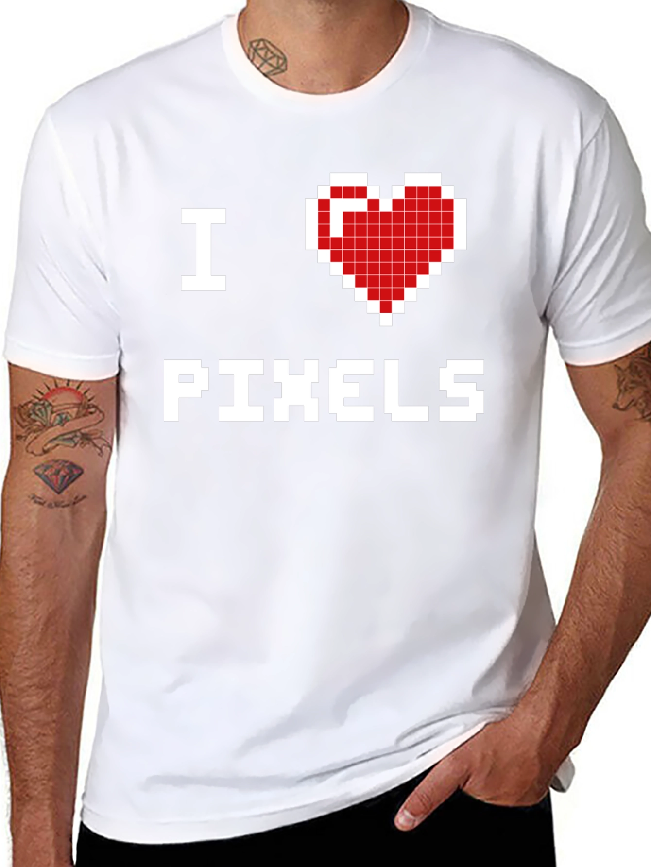I Love Pixels Graphic T-Shirt - Gamer Tee