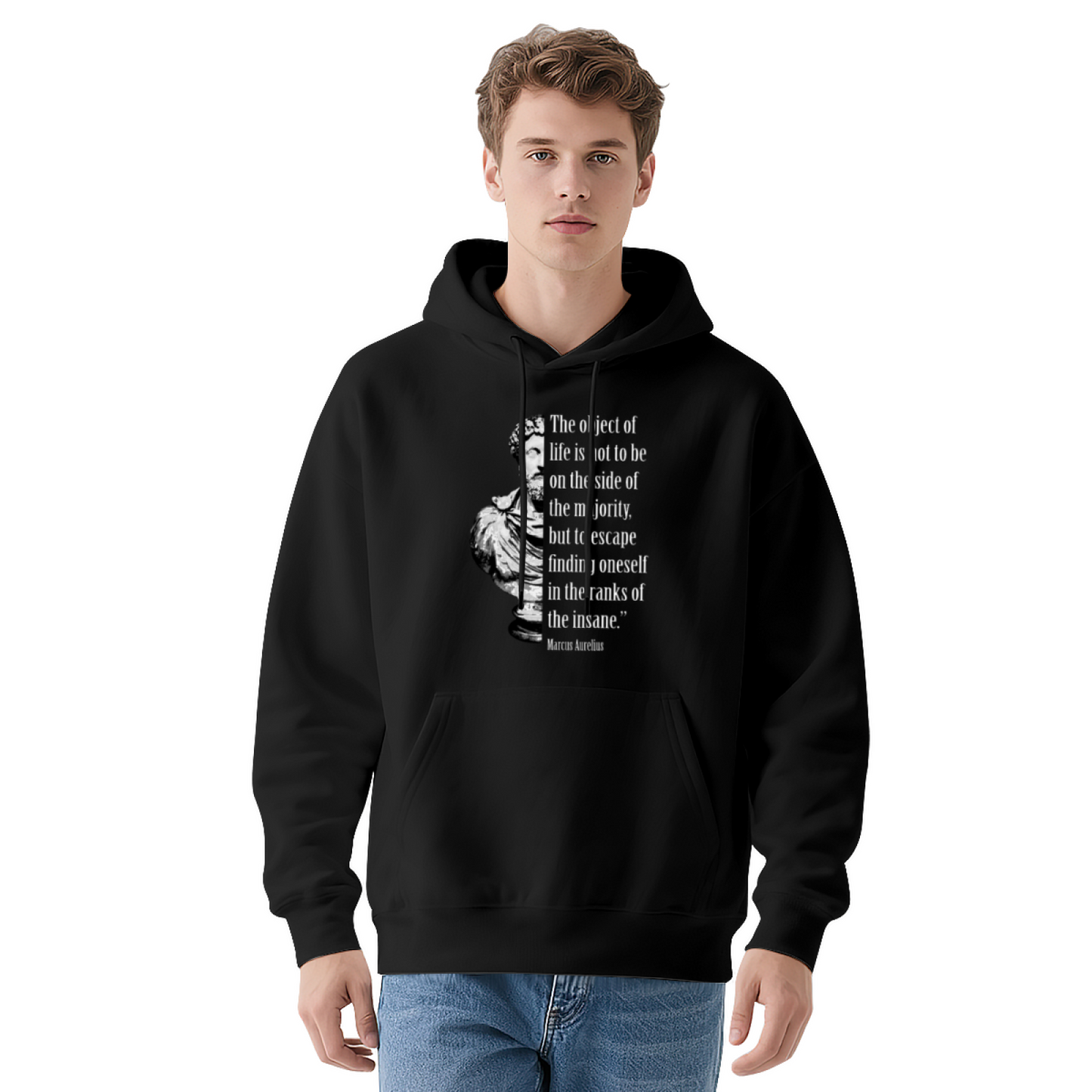 Marcus Aurelius Stoic Quote Gray Hoodie, Soft Lounge Wear