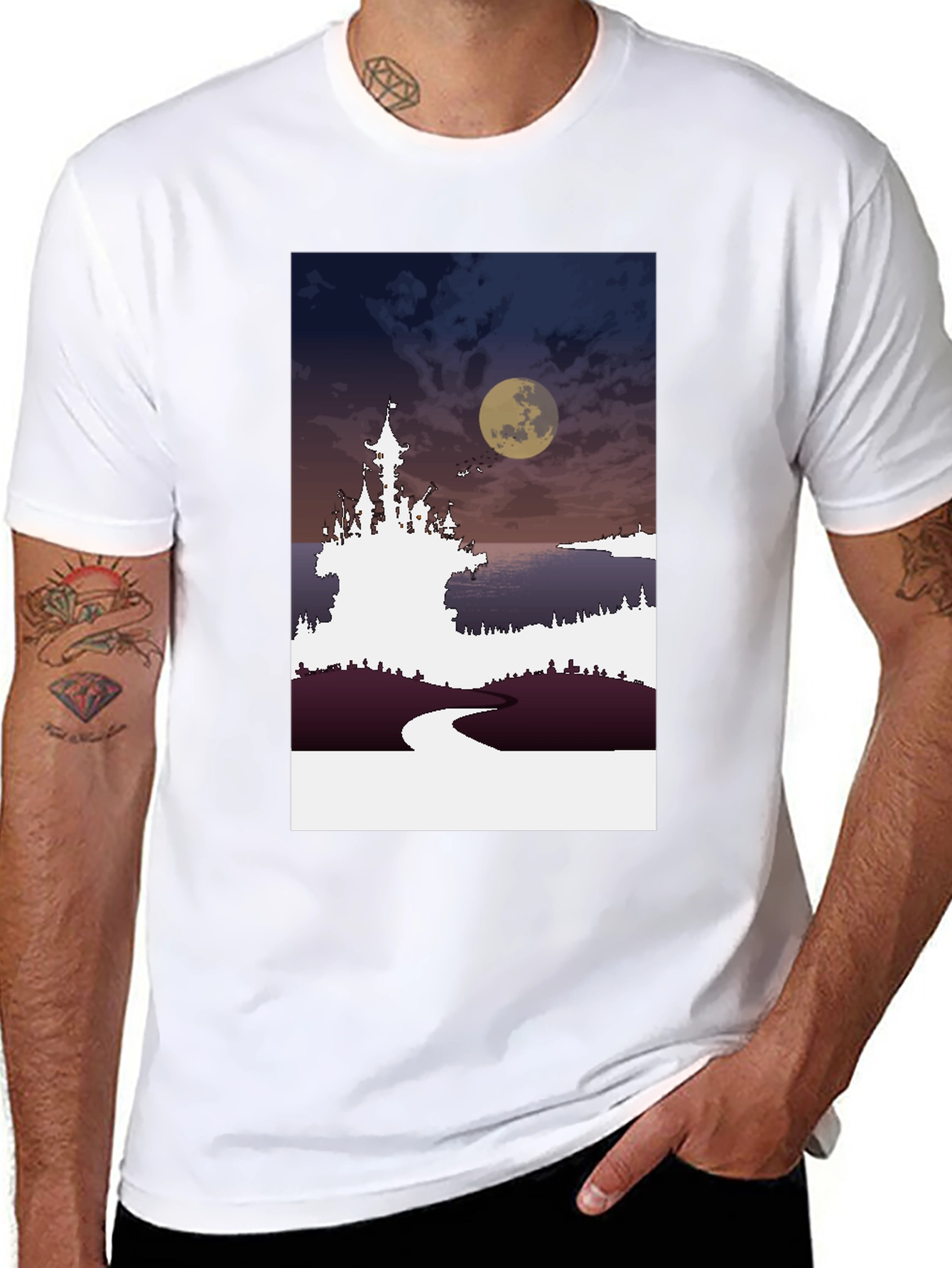 Moonlit Castle Graphic Tee