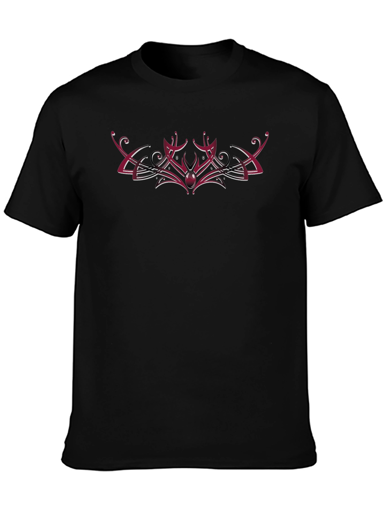 Mens Black T-Shirt with Ornamental Graphic
