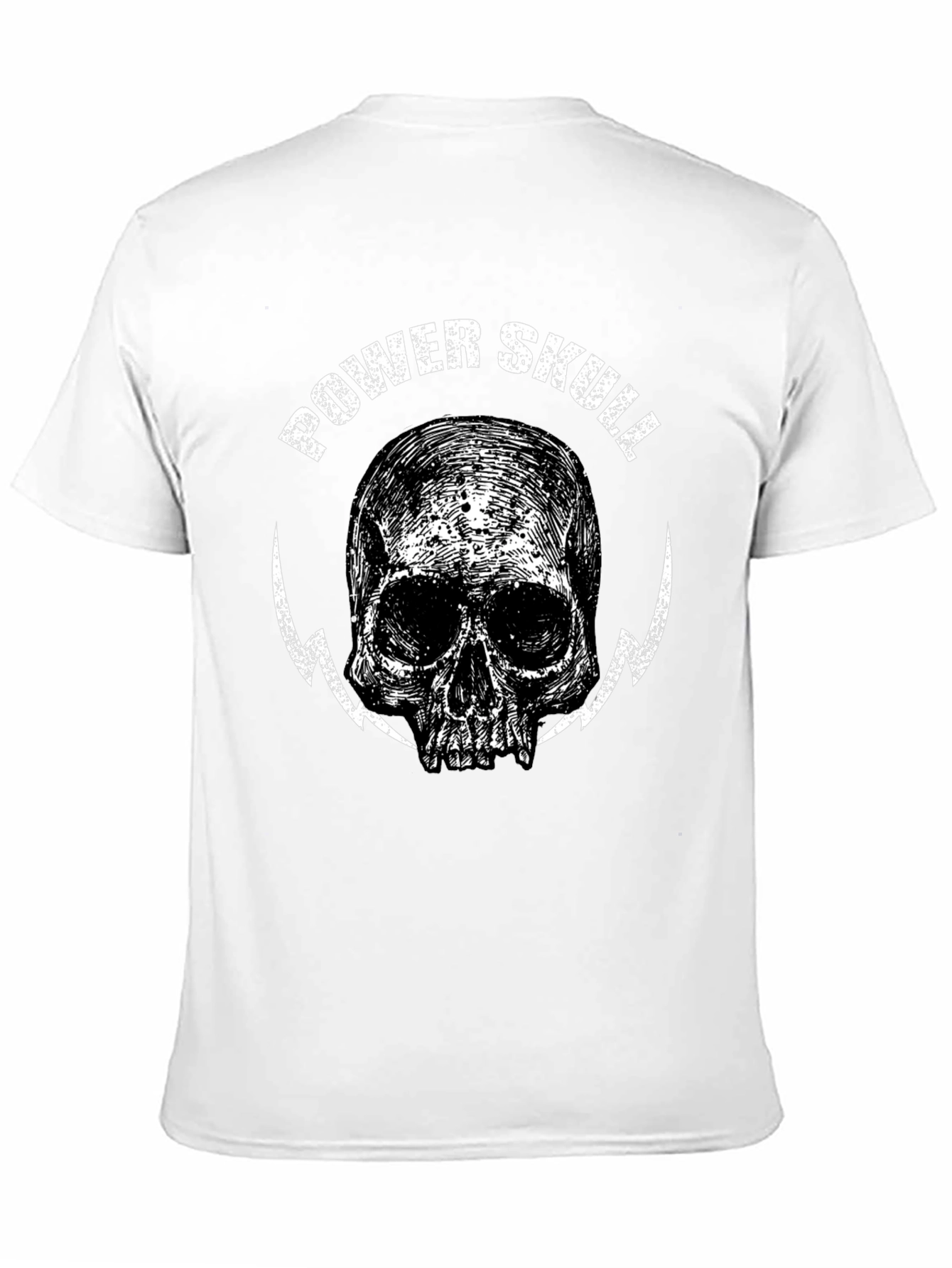 Power Skull Graphic Print Black T-Shirt