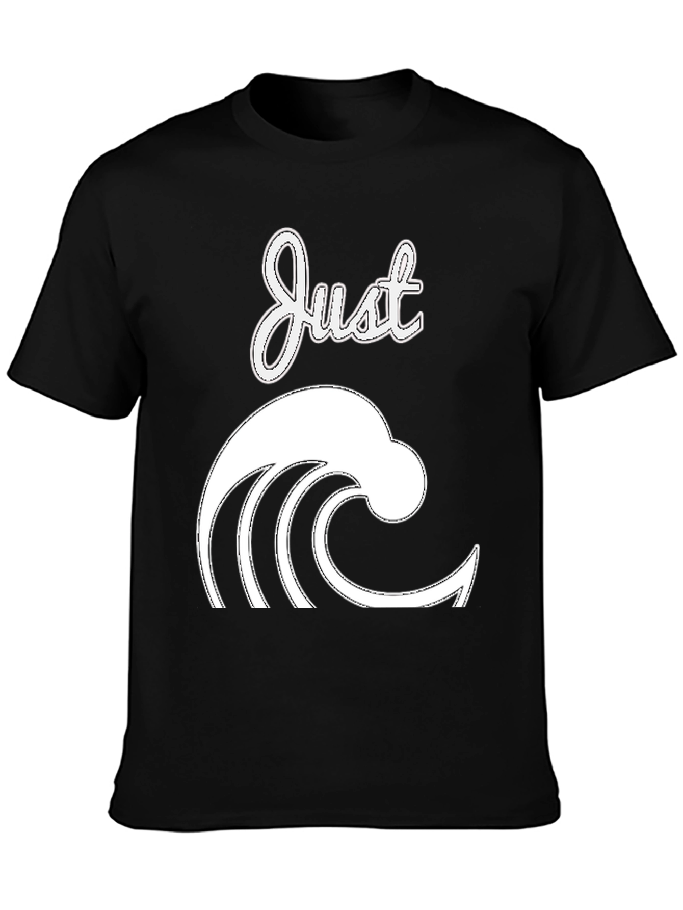 Just Wave Graphic Tee - Black Casual T-Shirt