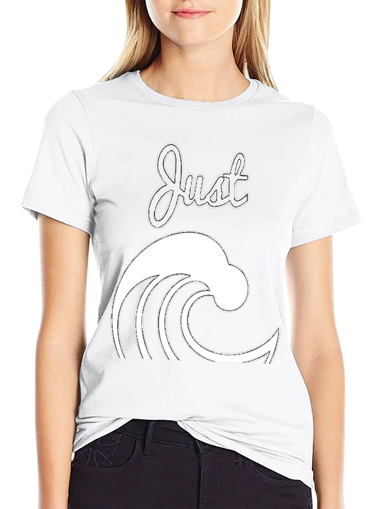 Just Wave Graphic Tee - Black Casual T-Shirt
