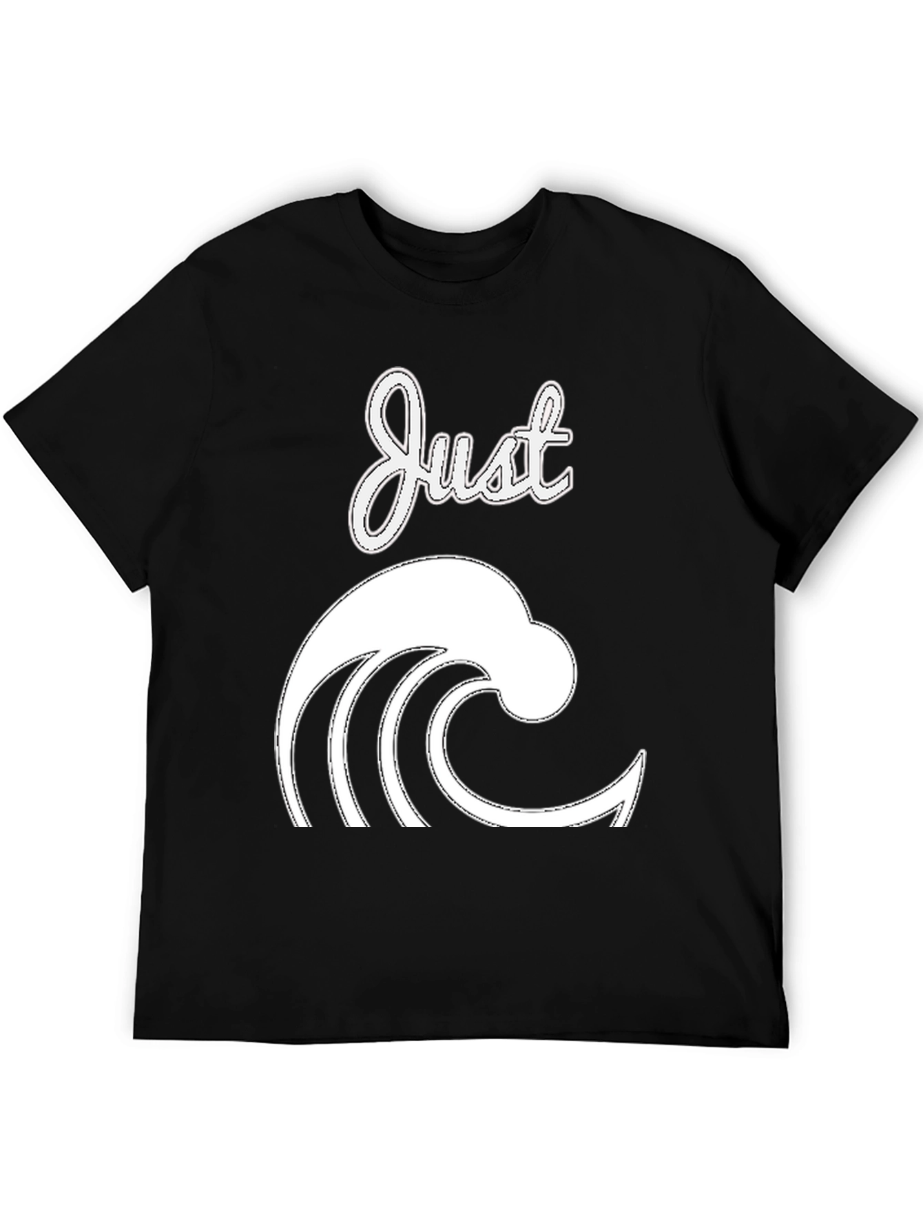Just Wave Graphic Tee - Black Casual T-Shirt