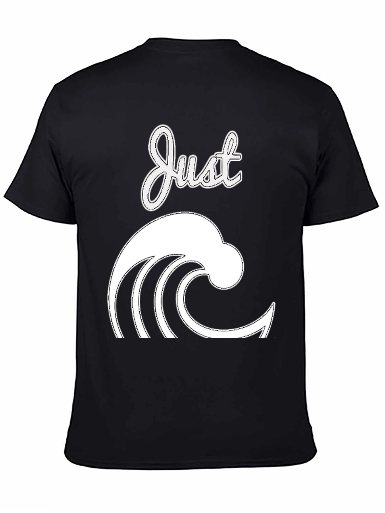Just Wave Graphic Tee - Black Casual T-Shirt