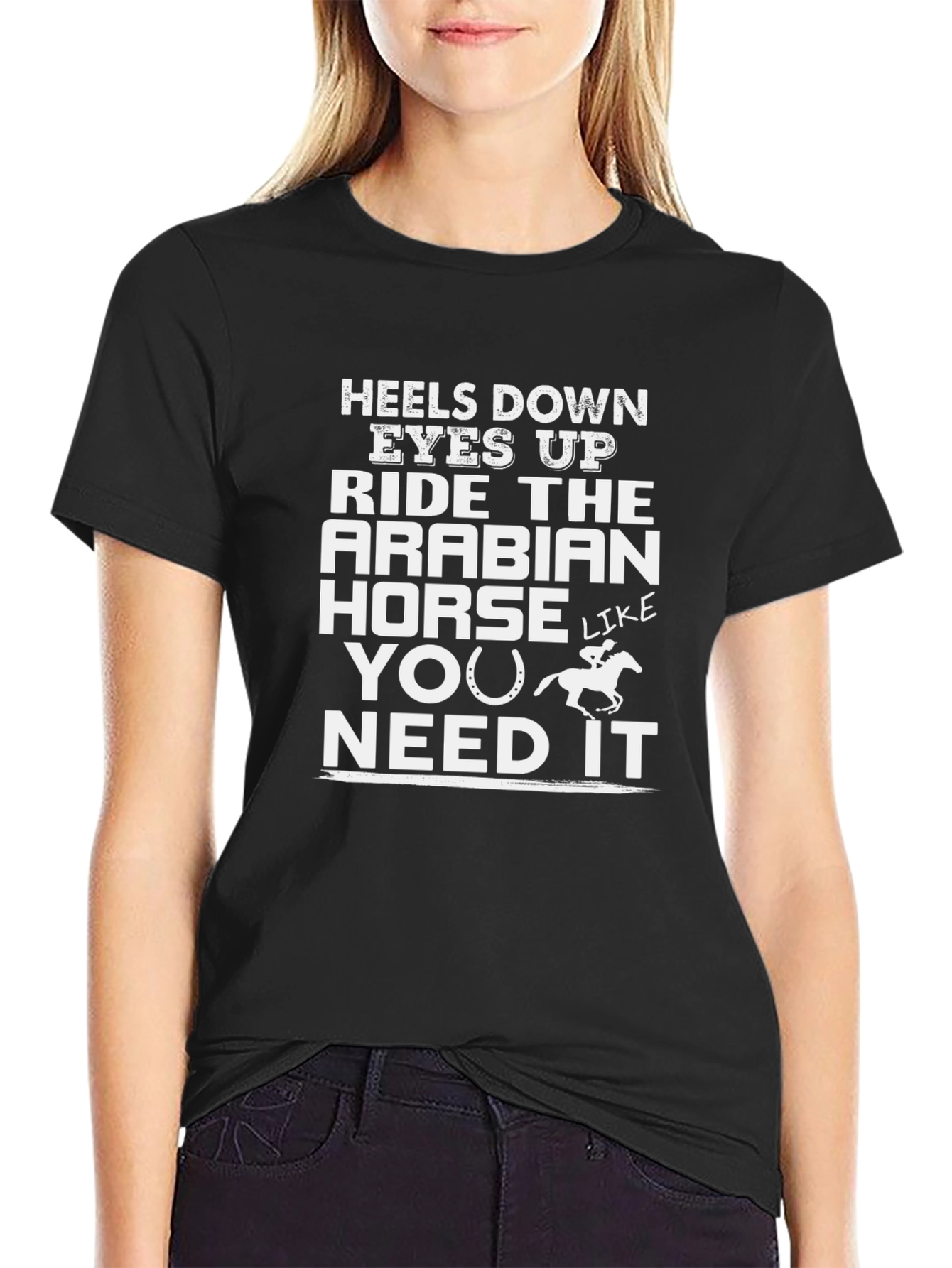Heels Down Eyes Up Horse Lover T-Shirt