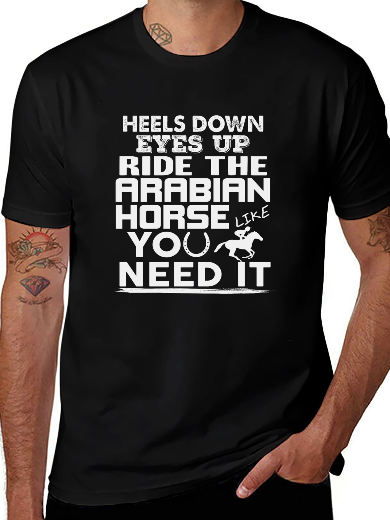 Heels Down Eyes Up Horse Lover T-Shirt