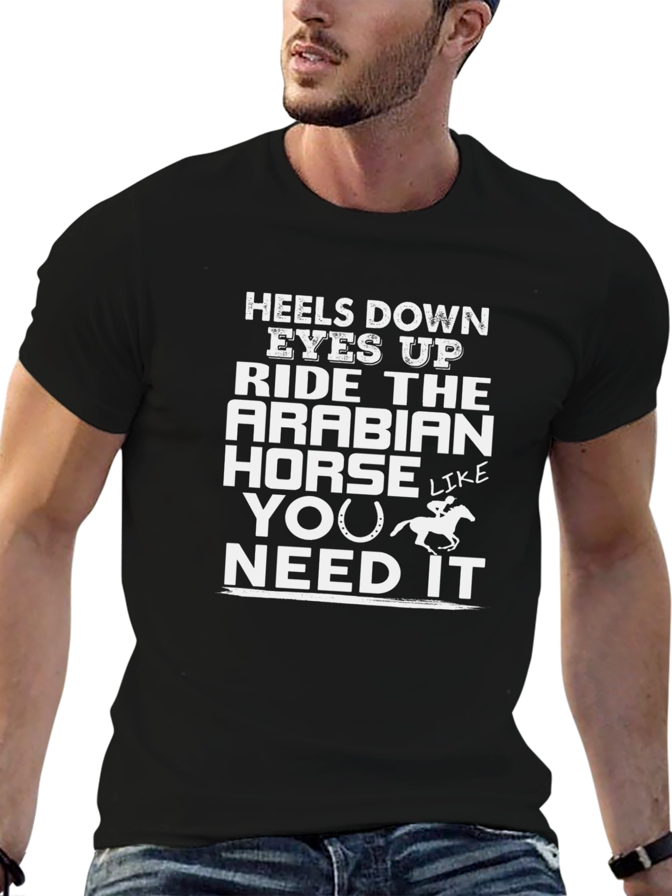 Heels Down Eyes Up Horse Lover T-Shirt