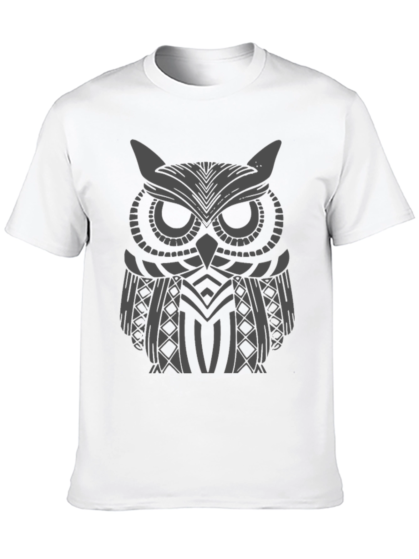 Owl Graphic Print Mens Black T-Shirt
