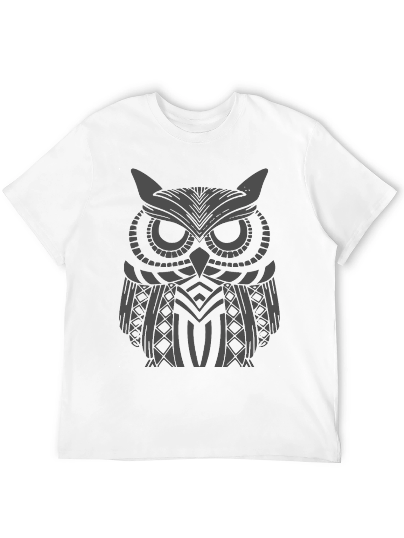 Owl Graphic Print Mens Black T-Shirt