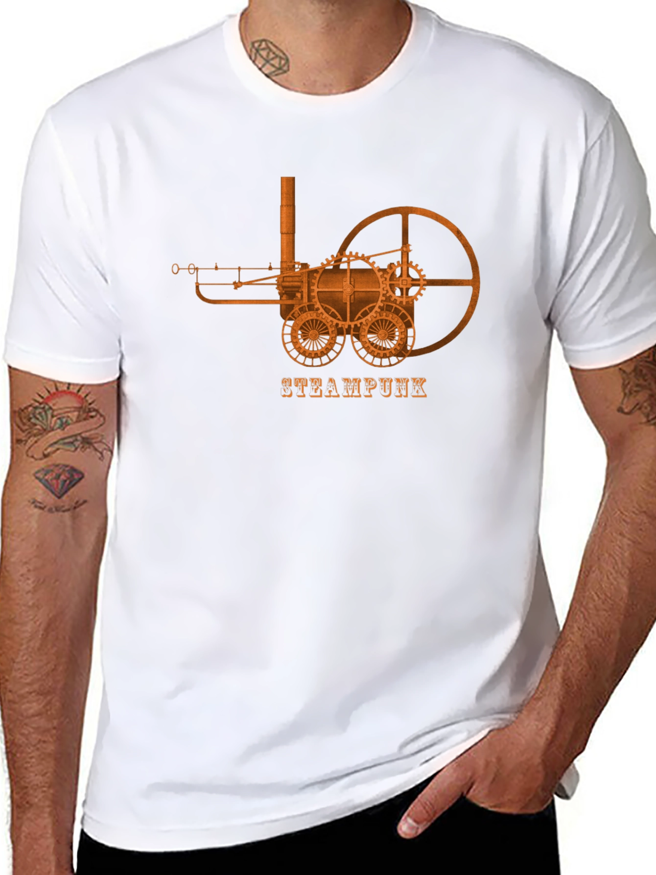 Steampunk Machine Graphic Tee - Black