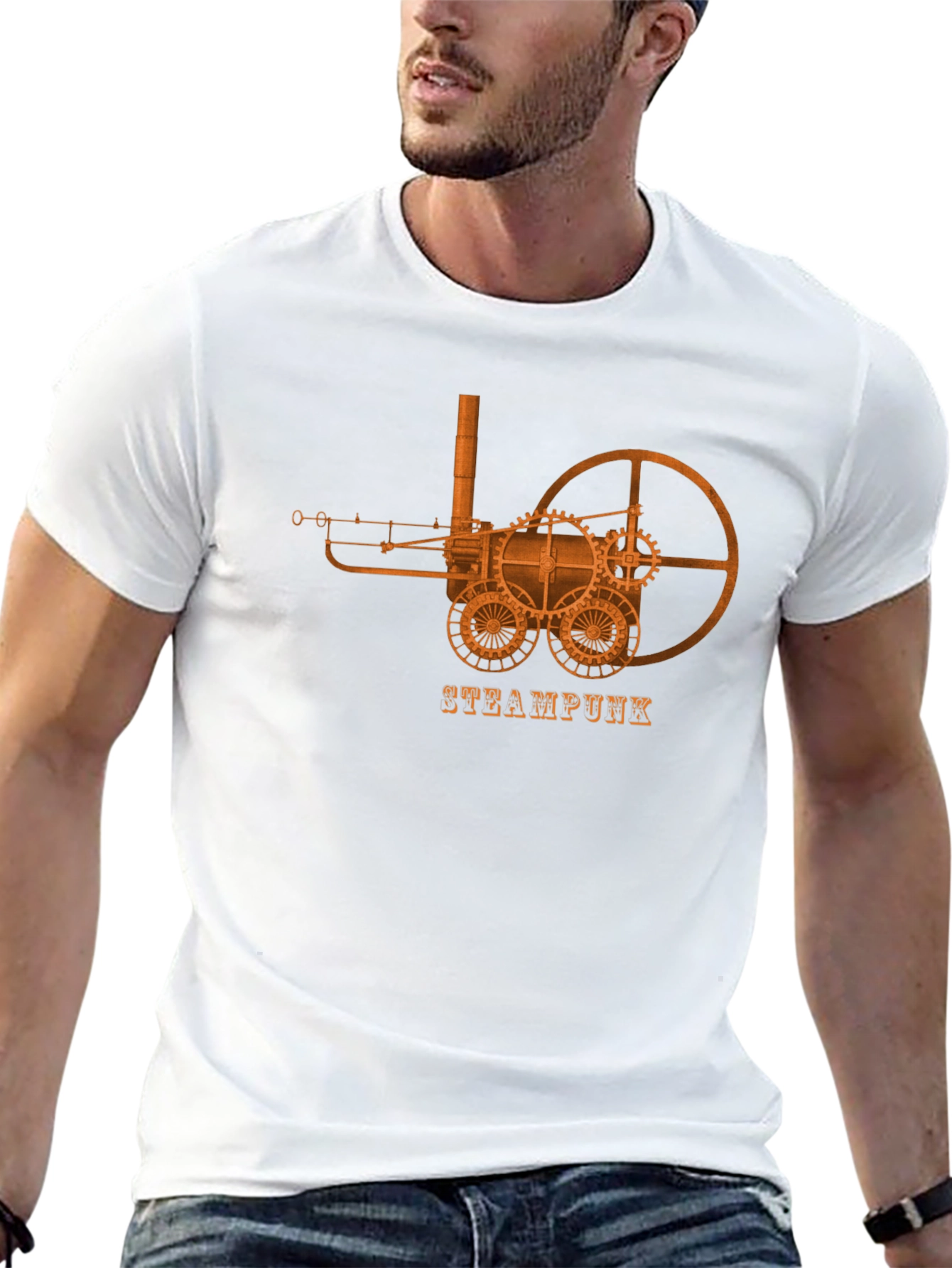 Steampunk Machine Graphic Tee - Black