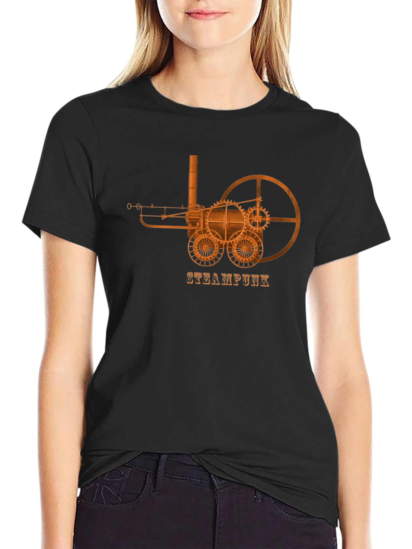 Steampunk Machine Graphic Tee - Black