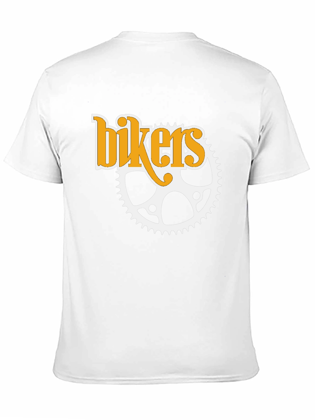 Bikers T-Shirt - Black Cotton Tee with Sprocket Design