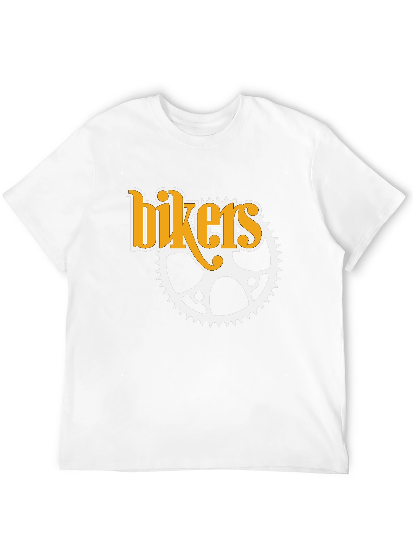 Bikers T-Shirt - Black Cotton Tee with Sprocket Design