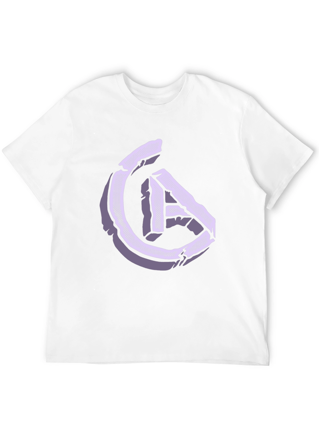 Abstract Stone Letter Graphic Tee - Stylish and Unique