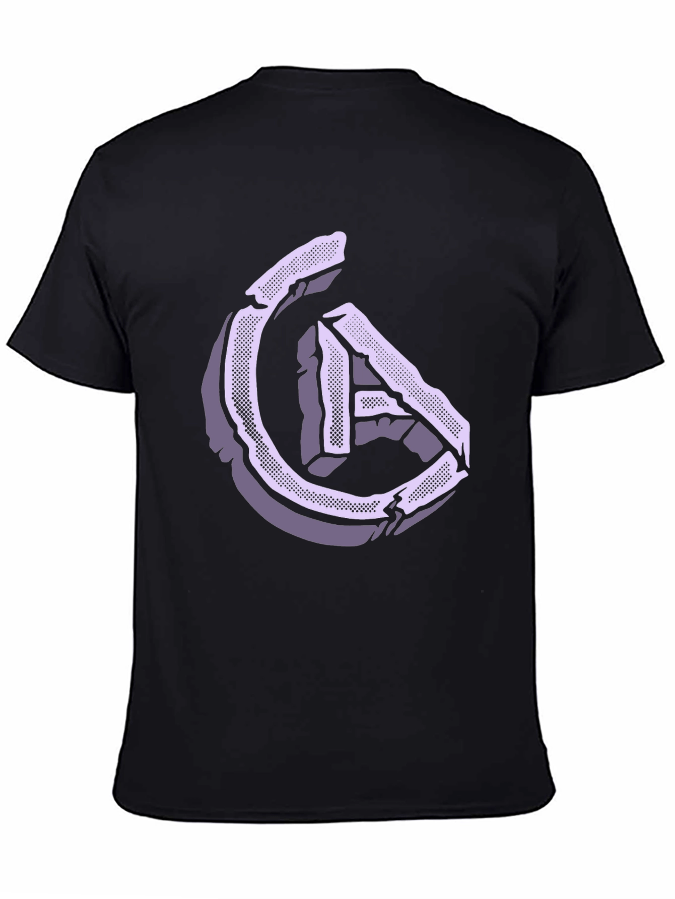 Abstract Stone Letter Graphic Tee - Stylish and Unique