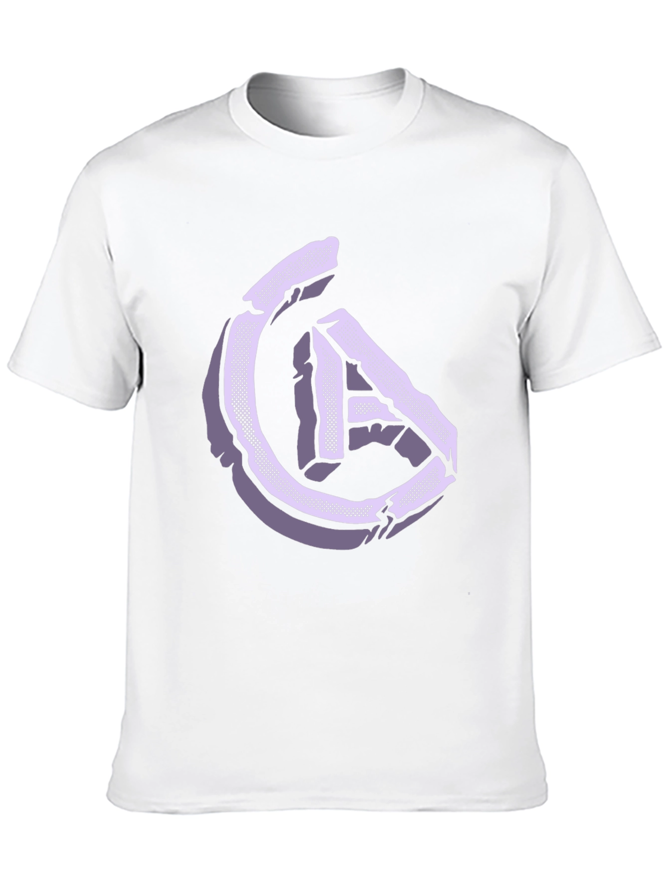 Abstract Stone Letter Graphic Tee - Stylish and Unique