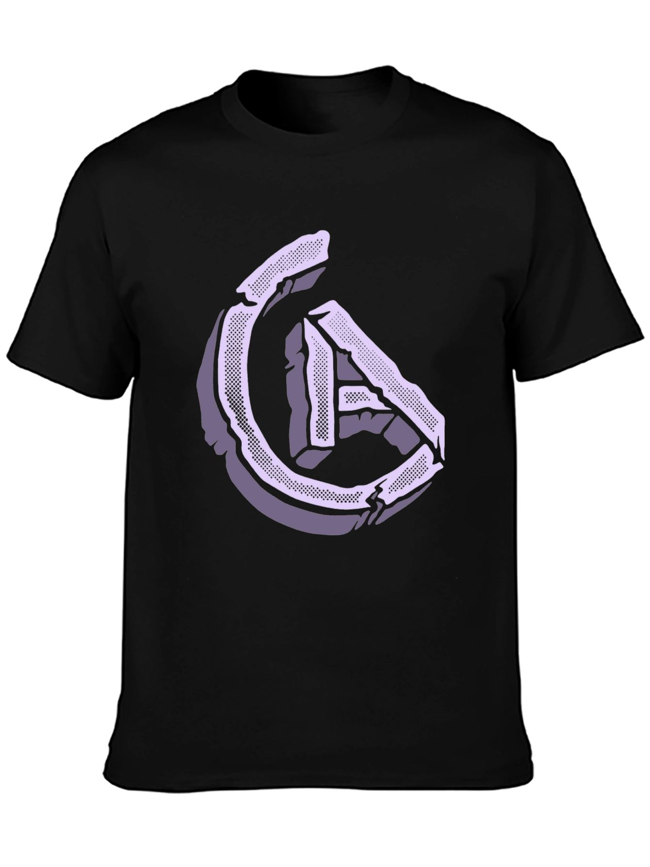 Abstract Stone Letter Graphic Tee - Stylish and Unique