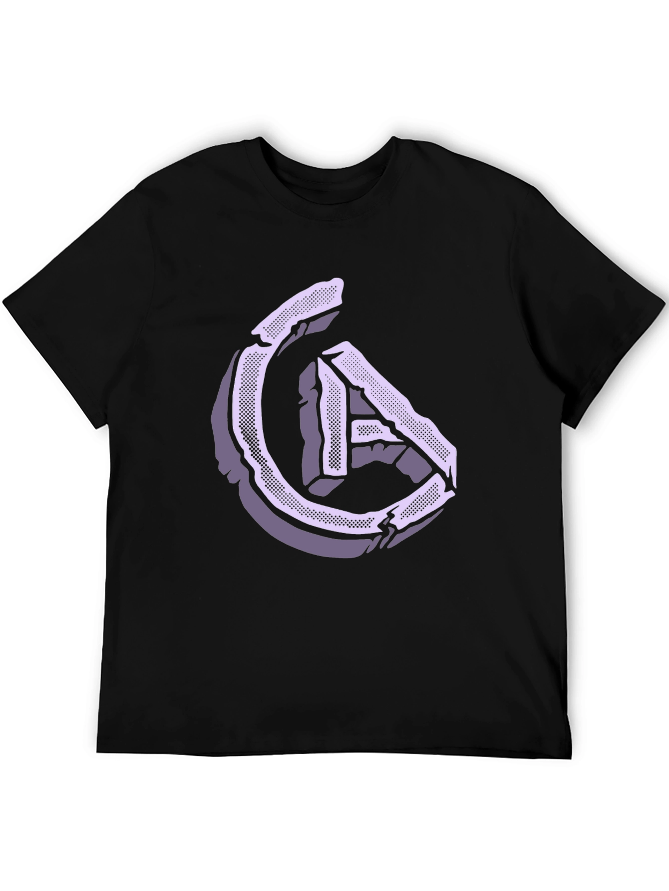 Abstract Stone Letter Graphic Tee - Stylish and Unique