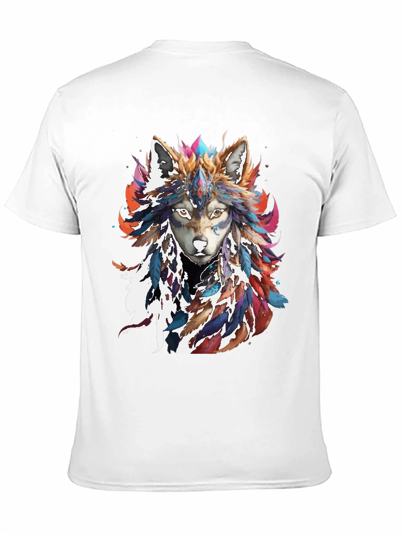Wolf Feather Headdress Graphic Tee - Black