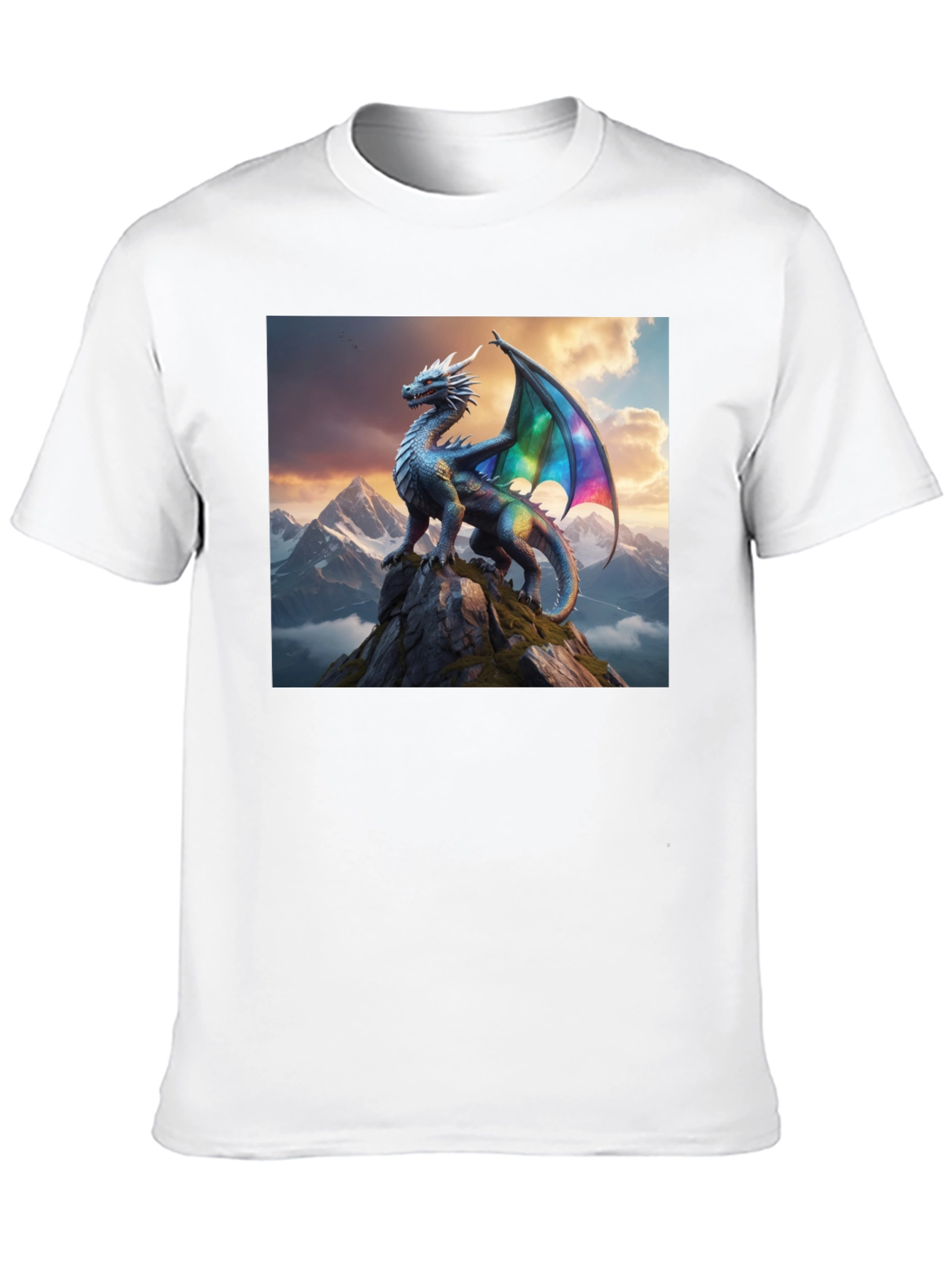 Dragon Peak Graphic Tee - Black Cotton Shirt