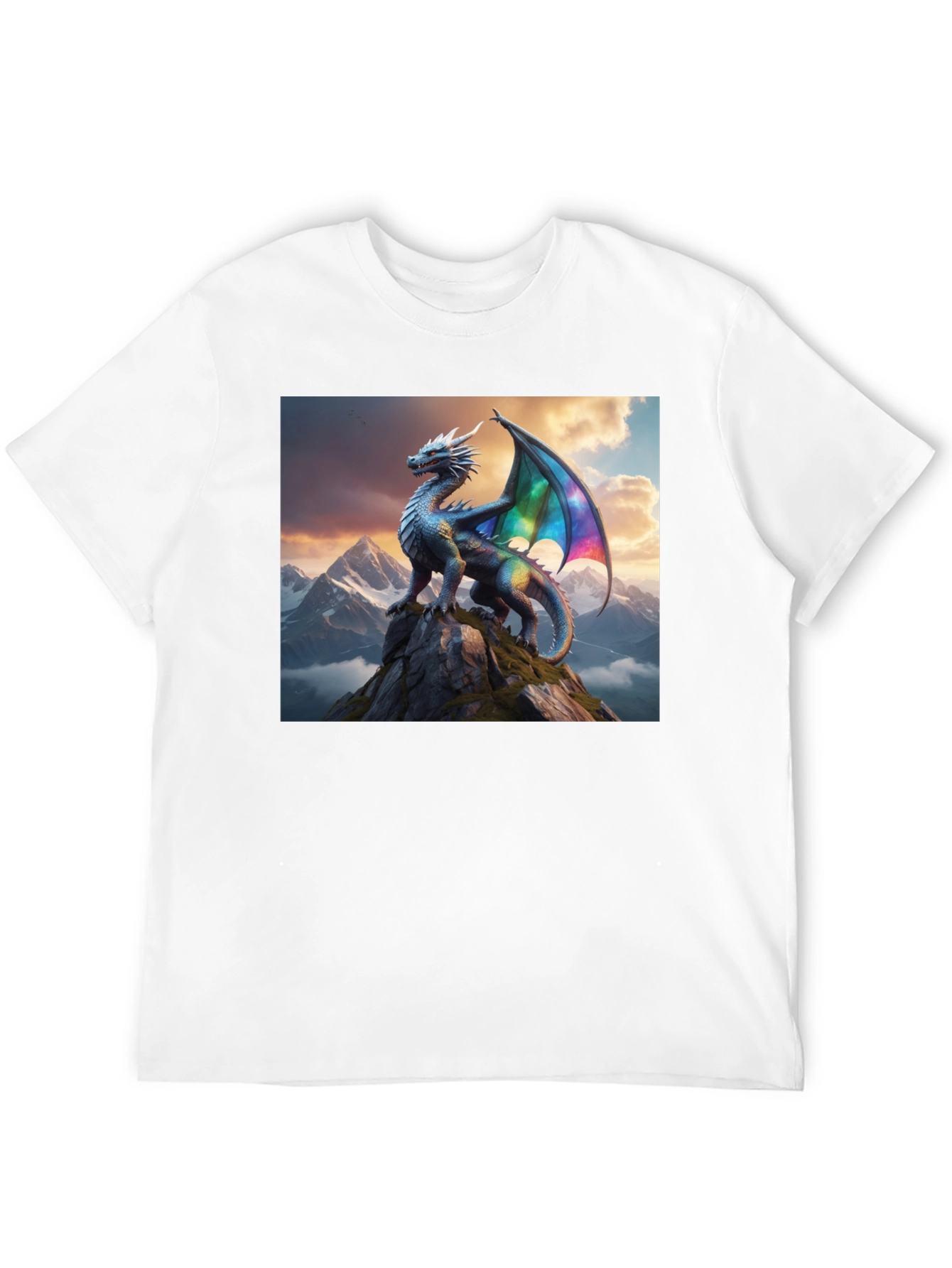 Dragon Peak Graphic Tee - Black Cotton Shirt