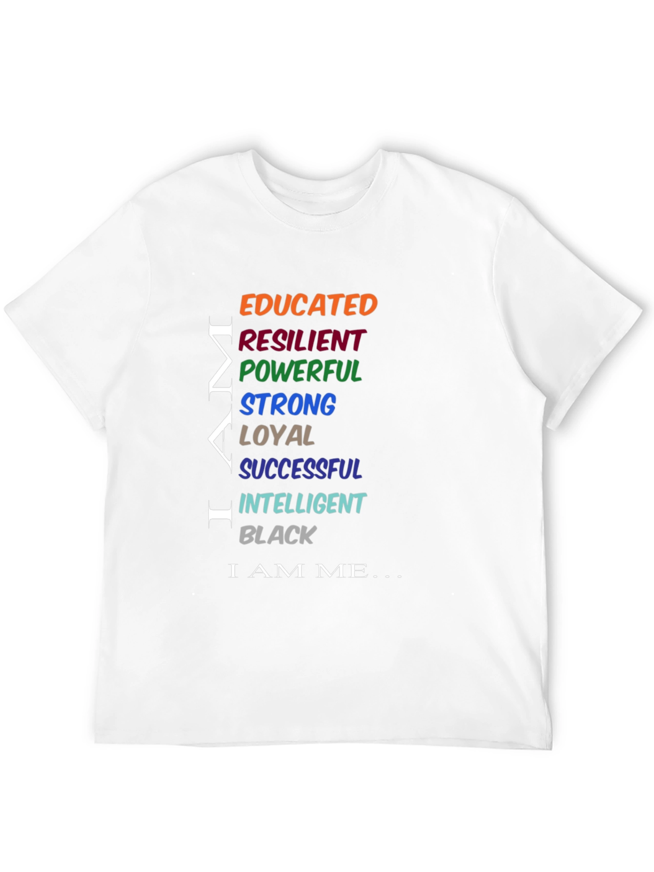 Empowered Man Black T-Shirt: Educated Resilient Strong