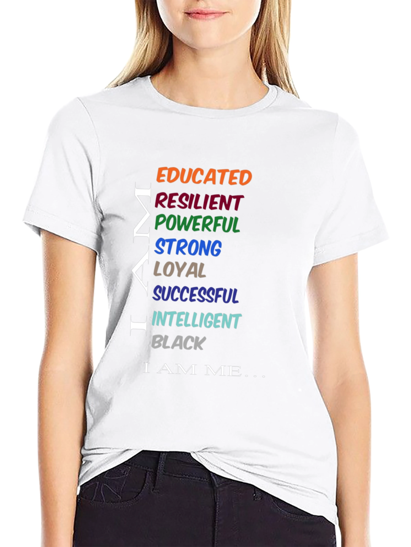 Empowered Man Black T-Shirt: Educated Resilient Strong