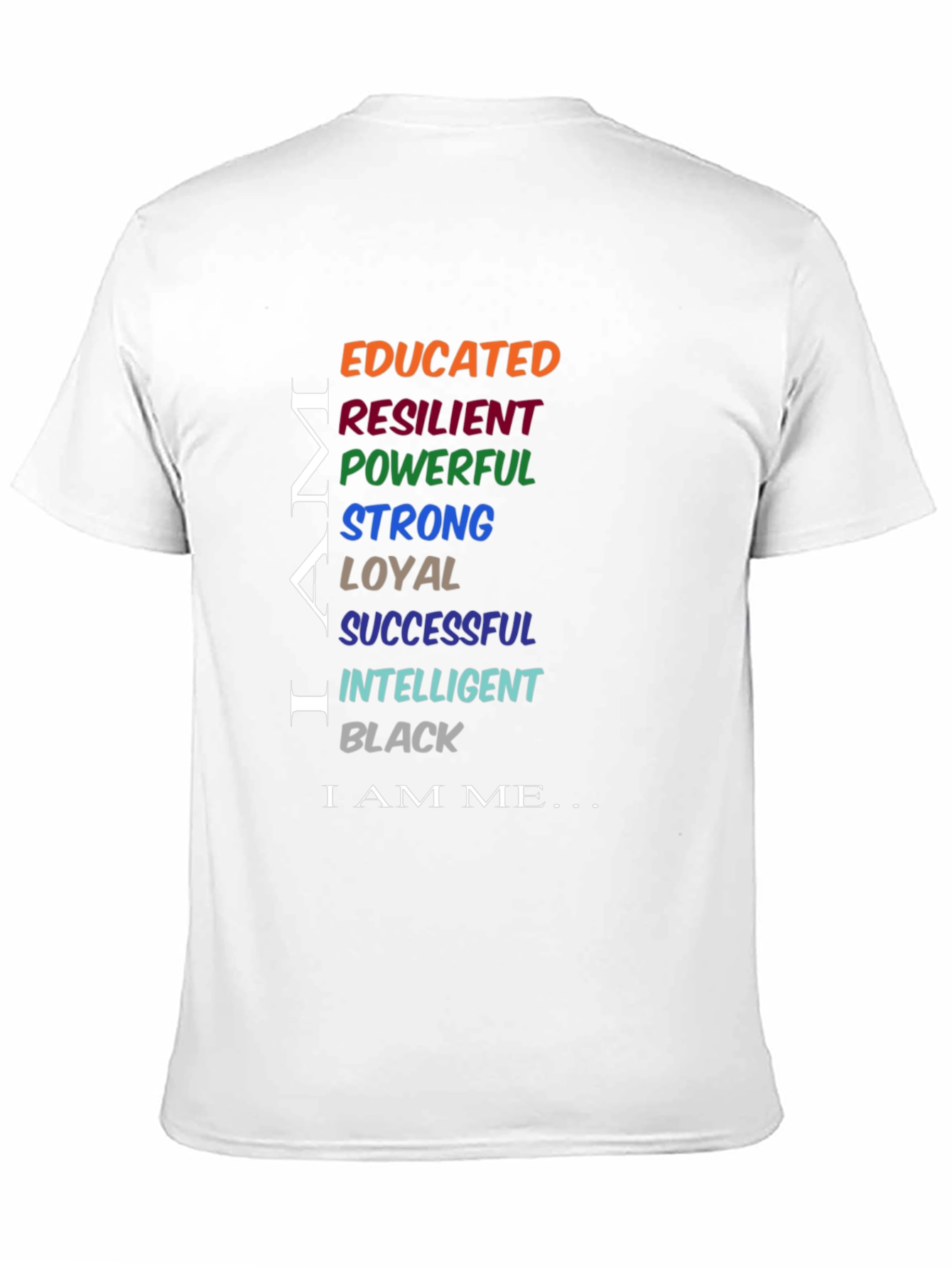 Empowered Man Black T-Shirt: Educated Resilient Strong
